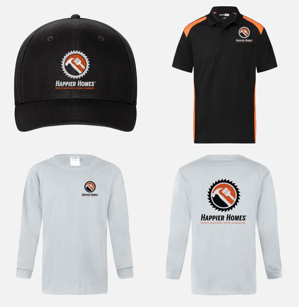 Happier Homes - Hats, Polo and Sweatshirt design